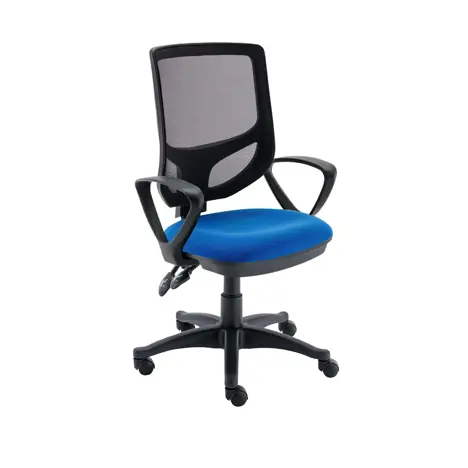 Versi 2 Lever Mesh Operator Chair - Fixed Arms - Blue